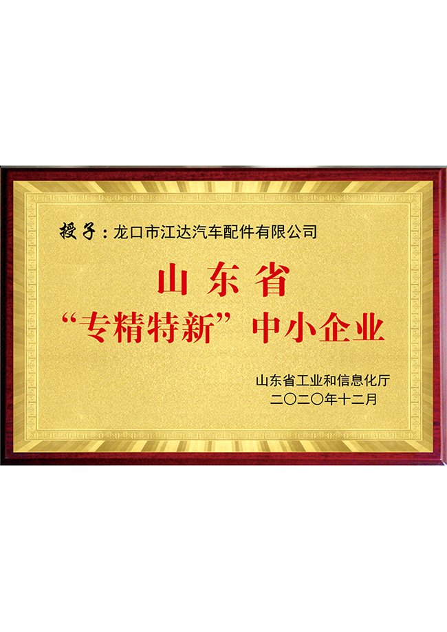 山东省专精特新中小企业